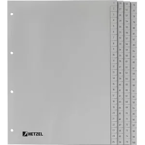 Rexel HETZEL Intercalaires numériques en plastique, 1-100, A4 pas cher