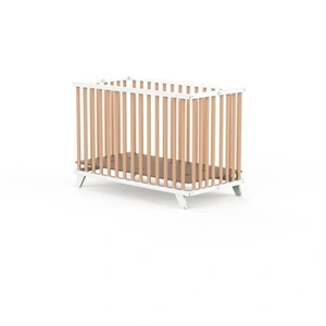 Comparateur de prix : Lit d'enfant pliant - Geuther - Mayla - Blanc et bois naturel - 60x120 cm - Évolutif