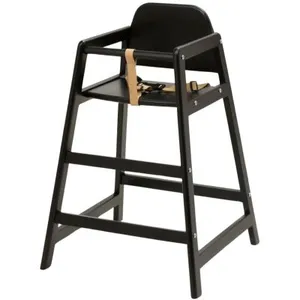 Geuther Chaise haute empilable en bois Emma Noir pas cher