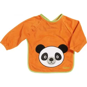 Comparateur de prix : Playshoes bavoir à manches longues panda orange 30 x 39 cm