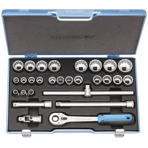 Comparateur de prix : Gedore Composition de douilles 1/2'', 28 pièces, 12 pans, 28 pièces