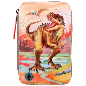 Comparateur de prix : Depesche Dino World 12381 Trousse à 3 compartiments LED Marron kaki