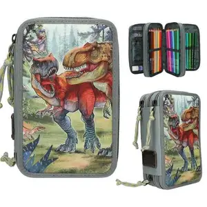 Comparateur de prix : Trousse à crayons Dino World 3 compartiments