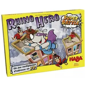 HABA Jeu de société - Jeu Rhino Hero Super Battle - Jeu d'adresse - 5 Ans et Plus - 1302808001 pas cher