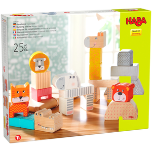HABA BLOCS DE CONSTRUCTION LA PARADE DES ANIMAUX pas cher