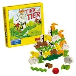 HABA - Pyramide d'animaux - Jeu d’empilement et d’équilibre en bois - 4 ans et plus, 305521 pas cher