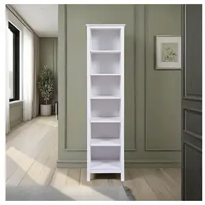 MES Ebuy24 - Bibliothèque 6 niches 50x39,5x197 cm en pin blanc - chilom pas cher