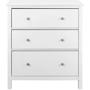 Ebuy24 - Commode 3 tiroirs 84,8x39,5x96 cm en pin blanc - chilom pas cher