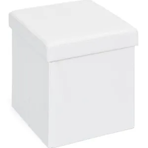 Comparateur de prix : HOMELIFE24 Repose-Pieds Pliable Setti De Couleur Blanche, Sert De Pouf Et De Boîte De Rangement.