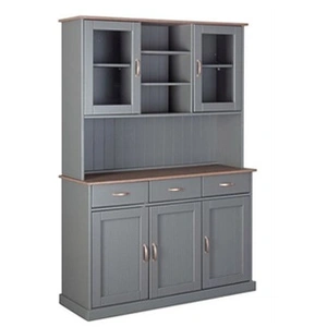 Comparateur de prix : Inter Link - Buffet vaisselier 5 portes et 3 tiroirs en pin massif gris - tera