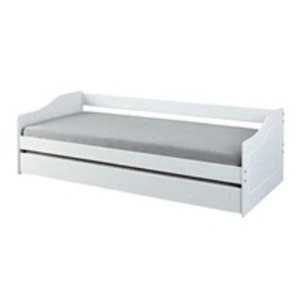 Interlink Lit Gigogne 90x190cm 2 couchages en Bois Massif Blanc LEONIE