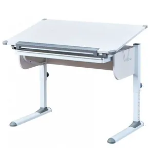 Comparateur de prix : Interlink Bureau inclinable 1 tiroir bois laqué blanc et gris Square