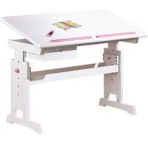 LINKS Bureau Baru avec plateau inclinable et réglable 109x55x64/90h pin massif Inter Link pas cher