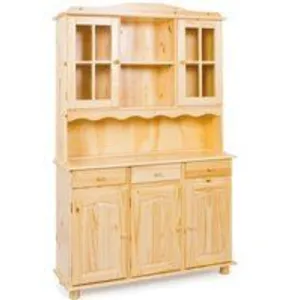 Comparateur de prix : Inter Link Vaisselier 3 Portes en Bois Massif "Alienor" 198cm Naturel