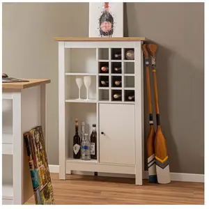 3S. x Home Armoire à bouteilles JULINA coloris blanc chêne Artisan pas cher