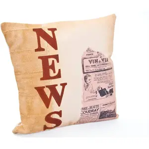 Inter Link - Coussin en coton beige - Coussin - Coussin pour canapé - Coussin décoratif - Likka