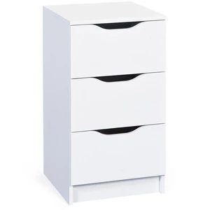 Comparateur de prix : Inter Link Meuble de rangement 3 tiroirs bois mélaminé blanc Bakus