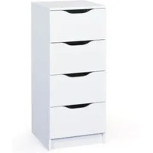 Interlink SAS Chiffonnier 4 tiroirs bois mélaminé blanc Bakus