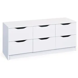 Comparateur de prix : LINKS Commode westphalen 6 tiroirs 120x40x50H structure en stratifié peint blanc