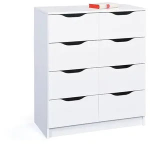 Comparateur de prix : LINKS Commode meuble de rangement 8 tiroirs FALONE blanc Taille unique