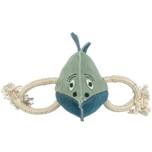 Jouet pour chien poisson sur corde en cuir Trixie Vert 28 cm 35996 pas cher