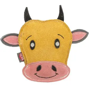 Jouet peluche pour chien vache en cuir Trixie Jaune 17 cm 35991 pas cher