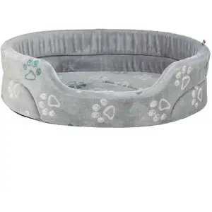 Comparateur de prix : Panier pour chien peluche douillette ovale Trixie Jimmy Soft Gris 75×65 cm 377044