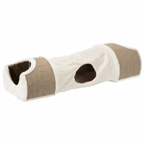 Trixie Tunnel à Griffer pour Chat Gris Clair/Brun/Taupe 110 × 30 × 38 cm pas cher