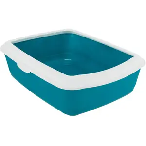 Trixie Bac à litière classic, avec rebord 37 × 15 × 47 cm, gris foncé/blanc pas cher