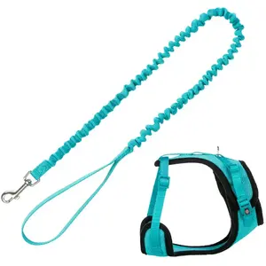 Harnais en Y Trixie en maille avec laisse extensible, turquoise - pour...