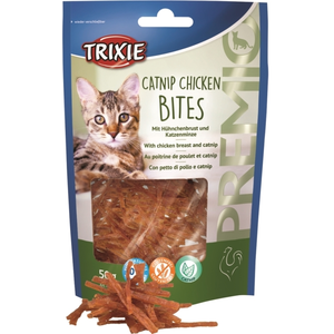 Comparateur de prix : Trixie - Bouchées de poulet à l'herbe à chat 50 gr pour chat