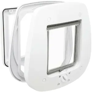 Comparateur de prix : TRIXIE Chatière 4 positions pour portes en verre 27 x 27 cm Blanc