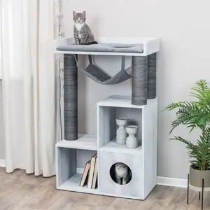 Comparateur de prix : TRIXIE Griffoir pour chat avec fonction d'étagère 72x38x110 cm Gris TU