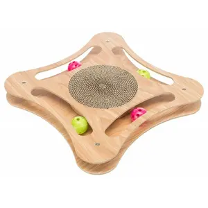 Comparateur de prix : TRIXIE Griffoir en carton avec jouet en bois - 35 x 4 x 35 cm - Pour chat