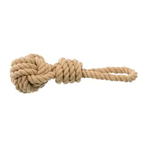 Corde de jeu avec balle tressée diametre 7 long 20 cm pour chiens Trixie pas cher