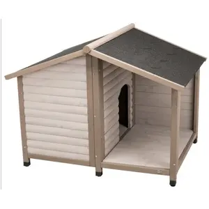Comparateur de prix : Natura Niche Lodge avec pignon pour Chiens Gris Taille M-L 130 x 100 x 105 cm