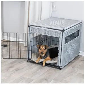 TRIXIE Home Kennel, polyrotin, M: 58 × 60 × 77 cm, Gris Clair - 39749 pas cher