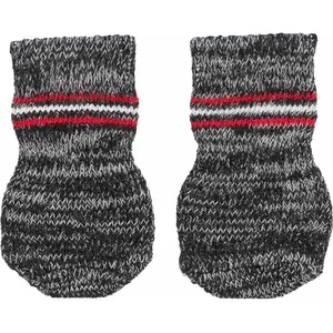 Chaussettes pour chiens TRIXIE - Taille XS-S - Coton anti-dérapant - Gris