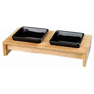 Comparateur de prix : Trixie Trixie Set Écuelles 2 × 0,2l Noir Pour Chien 28 × 5 × 15cm
