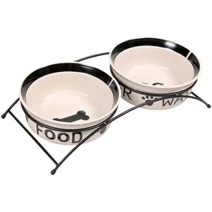 Comparateur de prix : Trixie Support Et Ses 2 Gamelles Céramique 2 X 1600 Ml