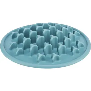TRIXIE Slow Feeding Set de Table Pillars, en TPE, 35 cm, Bleu - 25038