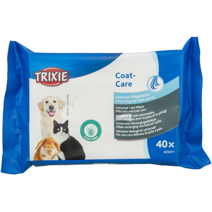 Comparateur de prix : Lingettes de soin universelles paquet de 40 pièces pour chat, chien et petit animaux Trixie
