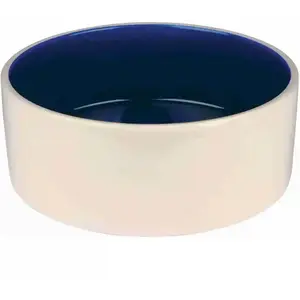Comparateur de prix : Trixie 2452 Gamelle en céramique, 2,3 L/Ø 22 cm, crème/bleu