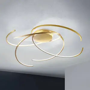 Escale Plafonnier LED Space feuilles d'or 80 cmVendu parluminaire
