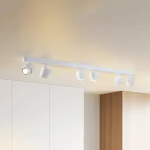 Escale Spot LED BRUSH, blanc, 110 cm, à 6 lampes, métal, à intensité v...Vendu parluminaire