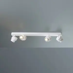 Escale Spot LED BRUSH, blanc, 70 cm, à 4 lampes, métal, à intensité va...Vendu parluminaire