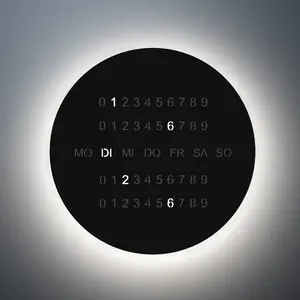 Escale Applique murale LED BLADE O'CLOCK, noire, Ø 59 cm Horloge mural...Vendu parluminaire