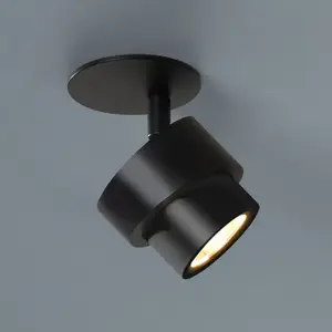 Escale Spot encastré LED BRUSH, noir, Ø 7 cm, métal, à intensité varia...Vendu parluminaire