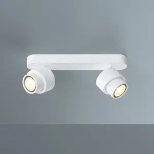 Escale Spot LED BRUSH, blanc, 30 cm, à 2 lampes, métal, à intensité va...Vendu parluminaire