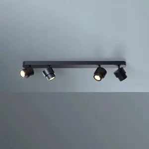 Escale spot LED BRUSH, noir, 70 cm, à 4 lampes, métal, à intensité var...Vendu parluminaire